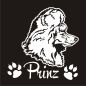 Preview: Hundeaufkleber Pudel Zwergpudel Königspudel Name Auto Aufkleber Sticker A523