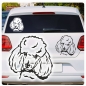 Preview: Pudel Zwergpudel Auto Aufkleber Sticker Hund Pfoten A4100