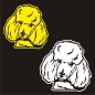 Preview: Pudel Zwergpudel Auto Aufkleber Sticker Hund Pfoten A4100