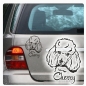 Preview: Pudel Zwergpudel Auto Aufkleber Sticker Hund Pfoten A3004