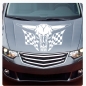 Preview: Auto Aufkleber Skull Stier Bull Racing Flag Flags Autoaufkleber Motorhaube A061