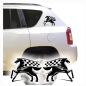 Preview: Pferd Race Flag Autoaufkleber Auto Aufkleber Sticker  2er Set A536