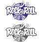 Preview: Wandtattoo Rock´n Roll Wandaufkleber Retro Musik Music Küche Kaffee Bad WC W633
