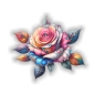 Preview: Coole Rose Rosen Kristall Juwelen Strass Autoaufkleber Sticker Auto Aufkleber Digitaldruck DA359