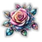 Preview: Coole Rose Rosen Kristall Juwelen Strass Autoaufkleber Sticker Auto Aufkleber Digitaldruck DA360