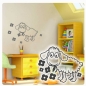 Preview: Wandtattoo Schaf Blumen Kinderzimmer Wandaufkleber W4005