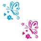 Preview: Schmetterling Stern Blume Autoaufkleber Sticker Aufkleber A2063