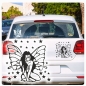 Preview: Autoaufkleber Fee Elfe Schmetterling Sterne Auto Aufkleber Tattoo Sticker A238