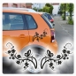 Preview: Auto Aufkleber Schmetterling Butterfly Ranke Blumen Sticker Hawaii 2er SET A140