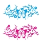 Preview: Schmetterlinge Butterfly Blumen Wandtattoo Wandaufkleber W178