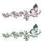 Preview: Schmetterlinge Blumen Ranke Wandtattoo Wandaufkleber Lounge Kaffee WC Bad W177