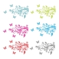 Preview: Wandtattoo Schmetterling Hibiskus Blumen Ranke Wandaufkleber Sticker W375