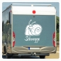 Preview: Schnegge Schnecke lustig Wohnmobil Aufkleber Wohnwagen Sticker WoMo190