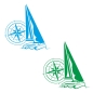Preview: Segelboot Kompass Rose Compass Wohnmobil Aufkleber Wohnwagen Caravan Wohnwagen Sticker WoMo396