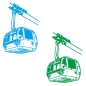 Preview: Wohnmobil Aufkleber Seilbahn Kabine Berge Wald Caravan Sticker WoMo458