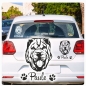 Preview: Hundeaufkleber Shar Pei Wunschname Hunde Aufkleber Sticker A276