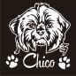 Preview: Hundeaufkleber Shih Tzu Wunschname Hunde Aufkleber Sticker A278