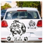 Preview: Hundeaufkleber Shih Tzu Name Autoaufkleber A342
