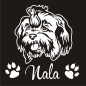 Preview: Hundeaufkleber Shih Tzu Name Autoaufkleber A342