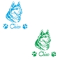 Preview: Hundeaufkleber Siberian Husky Name Autoaufkleber A345