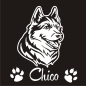 Preview: Hundeaufkleber Siberian Husky Name Autoaufkleber A345