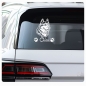 Preview: Hundeaufkleber Siberian Husky Name Autoaufkleber A345