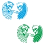 Preview: Skull Totenkopf Engel Teufel Motorhauben Autoaufkleber Auto Aufkleber Sticker A4265