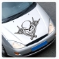 Preview: Skull Metal Hands Bones Rock´n´Roll Motorhauben Autoaufkleber Auto Aufkleber Sticker A562