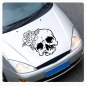 Preview: Motorhauben Aufkleber Skull Totenkopf Rose Rosen Autoaufkleber Sticker A633