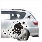 Preview: SKULL GIRL Totenkopf Sterne Auto Aufkleber Sticker Gothik A1019