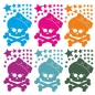 Preview: SKULL GIRL Totenkopf Sterne Auto Aufkleber Sticker Gothik A656