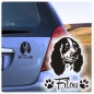 Preview: Auto Aufkleber English Springer Spaniel Name Autoaufkleber Hund Pfoten clickstick A484