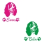 Preview: Auto Aufkleber English Springer Spaniel Name Autoaufkleber Hund Pfoten clickstick A484