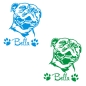 Preview: Staffordshire Bullterrier Name Pfoten Autoaufkleber Auto Aufkleber Sticker A861