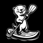 Preview: Stand-Up-Paddling Otter Wohnmobil Aufkleber Wohnwagen lustig Caravan Sticker WoMo489