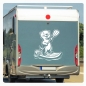 Preview: Stand-Up-Paddling Otter Wohnmobil Aufkleber Wohnwagen lustig Caravan Sticker WoMo489