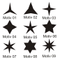 Preview: 2er SET Sterne Aufkleber Autoaufkleber Sticker Auto Stern Stars Star A102