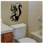 Preview: Wandaufkleber Stinktier Badezimmer Toilette Wandtattoo Lustig clickstick W126o Wandaufkleber Wandsticker W130