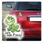 Preview: Frosch Autoaufkleber Take it easy Aufkleber Auto Sticker DA175