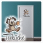 Preview: Türaufkleber Teeküche Hund Küche Tee Digitaldruck Wandtattoo Türtattoo DT103