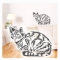 Preview: Tigerkatze Katze Wandtattoo Walltattoo Wandaufkleber Kitty W1739