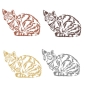 Preview: Tigerkatze Katze Wandtattoo Walltattoo Wandaufkleber Kitty W1739