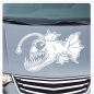 Preview: Tribal Fisch Anglerfisch Autoaufkleber Motorhauben Aufkleber A702