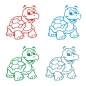 Preview: Autoaufkleber Turtle Schildkröte Sticker Aufkleber Turtle A4118