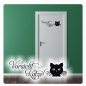 Preview: Tür Aufkleber Vorsicht Katze Wandtattoo Sticker  Türaufkleber T122
