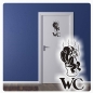 Preview: Tür Aufkleber WC Klo Stinktier Wandtattoo Sticker Bad T308