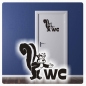 Preview: Tür Aufkleber WC Klo Stinktier Wandtattoo Sticker Bad T307