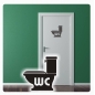 Preview: Toilette WC Wandtattoo Türaufkleber Badezimmer Bad T008