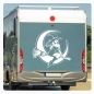 Preview: Walpurgis Hexe Mond Sexy Wohnmobil Aufkleber Wohnwagen Caravan Wohnwagen Sticker WoMo406