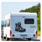 Preview: Wohnmobil Aufkleber Wandern Wanderstiefel Wald Berge Wohnwagen Caravan Sticker WoMo446